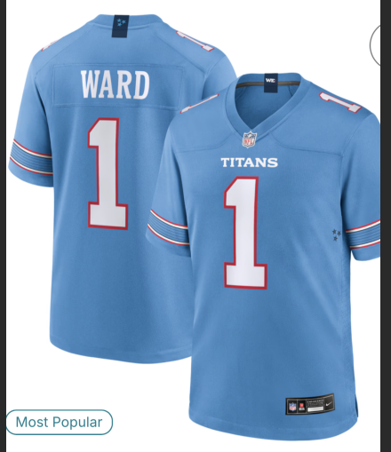 Men Tennessee Titans #1 Ward blue 2026 Nike NFL jersey